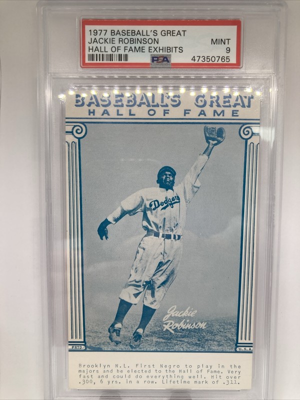 Jackie Robinson PSA 9 MINT 1977 Baseball's Great Hall of Fame Exhibits Dodgers