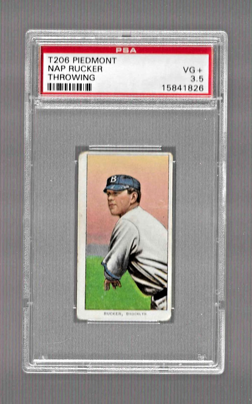 1909-1911 T206 PIEDMONT 350 TOBACCO BASEBALL CARD PSA 3.5 NAP RUCKER BROOKLYN