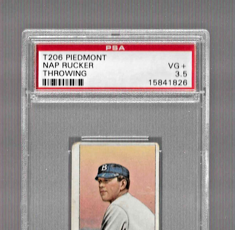 1909-1911 T206 PIEDMONT 350 TOBACCO BASEBALL CARD PSA 3.5 NAP RUCKER BROOKLYN view 2