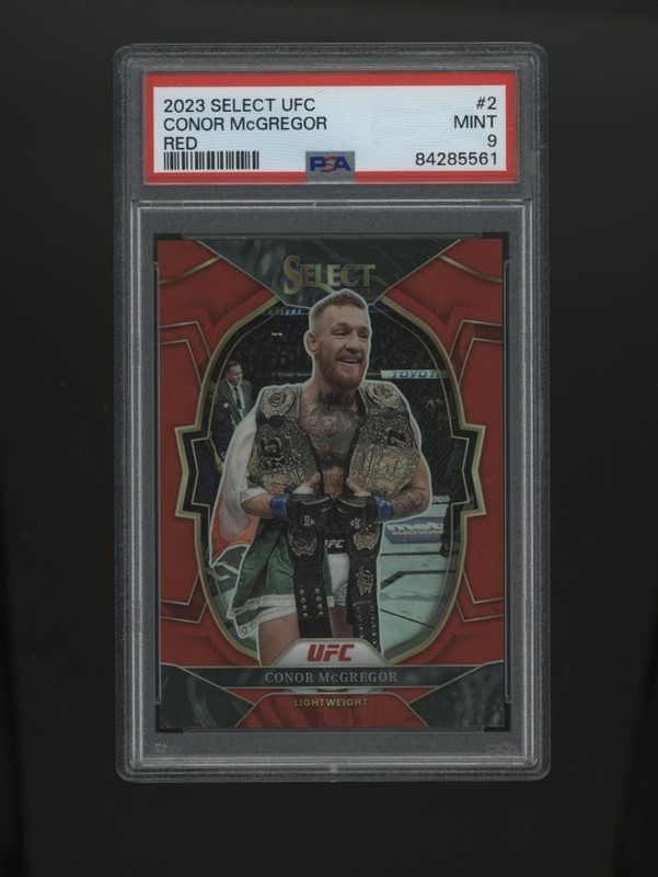 Conor McGregor Red /175 2023 Panini Select UFC #2 PSA 9