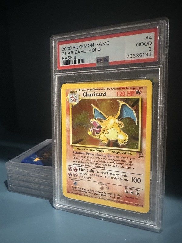 Pokemon Card: Base Set 2 Rare Holo: Charizard 4/130 PSA 2