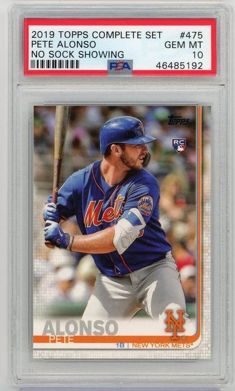 PSA 10 - 2019 Topps Complete Set Variation Rookie - Pete Alonso No Sock Showing