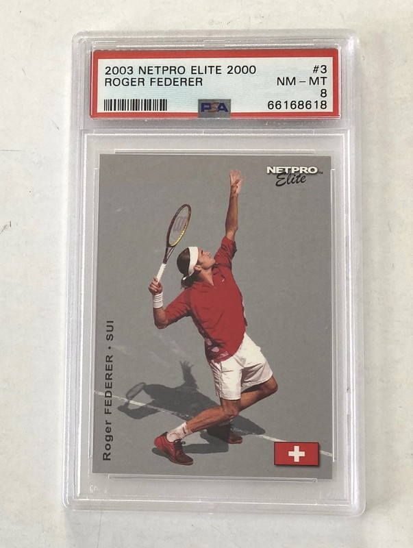 2003 NETPRO ELITE 2000 ROGER FEDERER #3 RC PSA 8 view 2