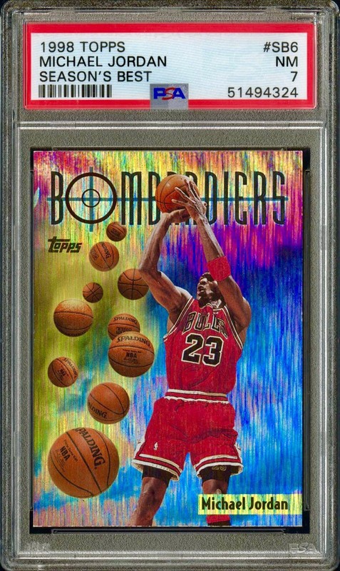 Michael Jordan 1998 Topps Season’s Best #SB6 Bombarders PSA 7 NM Bulls HOF SP