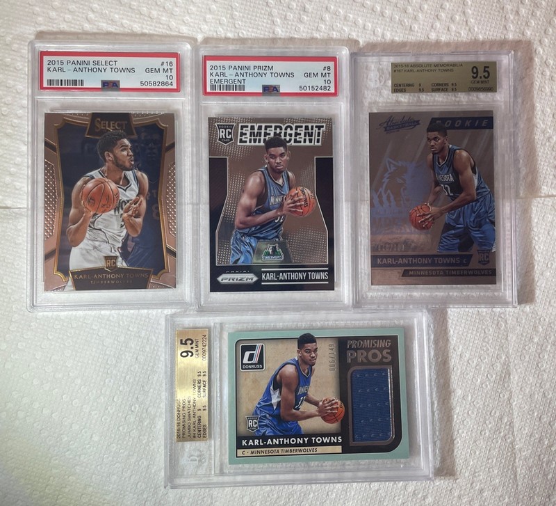 KARL ANTHONY TOWNS ROOKIE CARD PSA 10 BGS 9.5. LOT 4 view 2