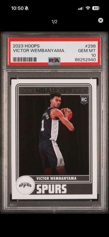 Victor Wembanyama  2023-24 NBA Hoops #298 RC PSA 10 Gem Mint Rookie Card Spurs