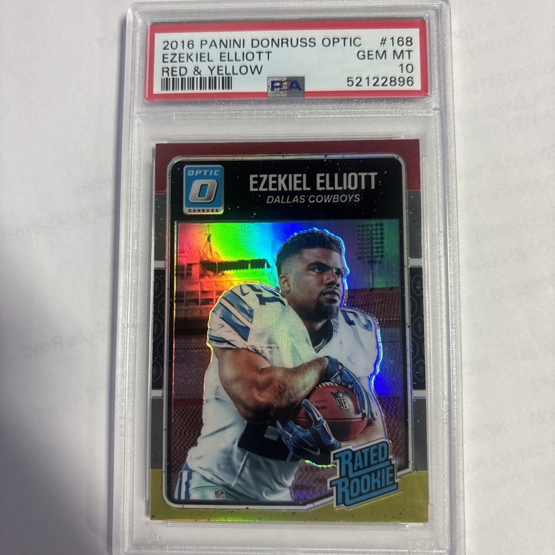 2016 Donruss Optic Ezekiel Elliott #168 Red & Yellow PSA 10 GEM RC Cowboys