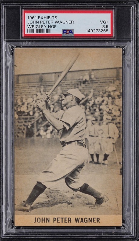 1960-61 Exhibits Wrigley HOF John Peter Honus Wagner Rare Post Card Back PSA 3.5