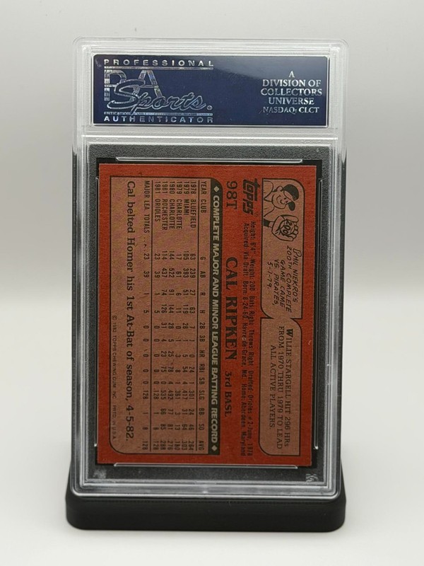 1982 Topps Traded Cal Ripken Jr PSA 9 view 2