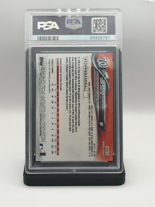 2018 Topps Update Series - Juan Soto #US300 PSA 10 view 2