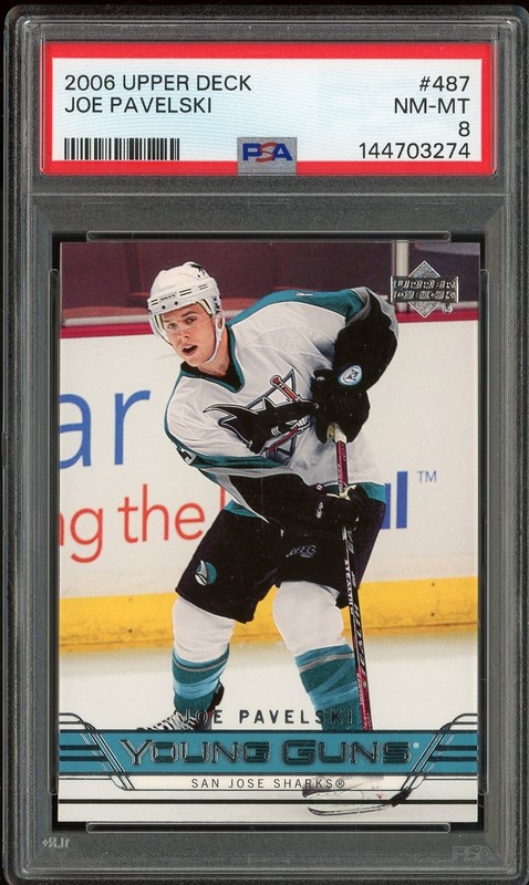 2006-07 Upper Deck Young Guns #487 Joe Pavelski RC PSA 8