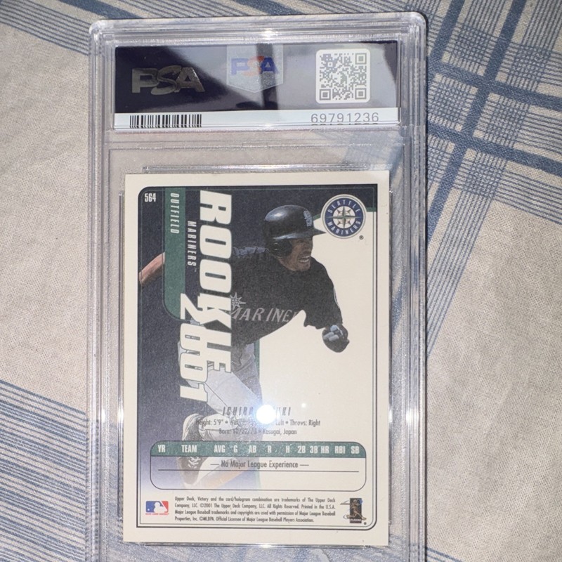 Upper Deck Victory 2001 Ichiro Suzuki Rookie Seattle Mariners PSA 6 #564 view 2