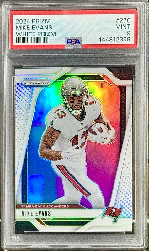 Mike Evans PSA 9 - 2024 Prizm #270 WHITE PRIZM /35 - Tampa Bay Buccaneers