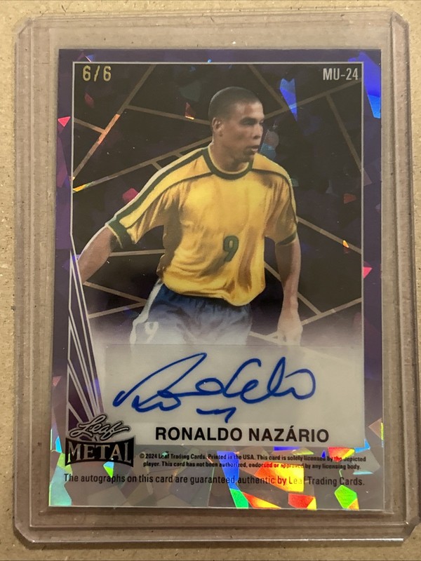 2024 Leaf Pro Set & Metal Mashed Up Lionel Messi Ronaldo Nazario Dual Auto 6/6 view 2