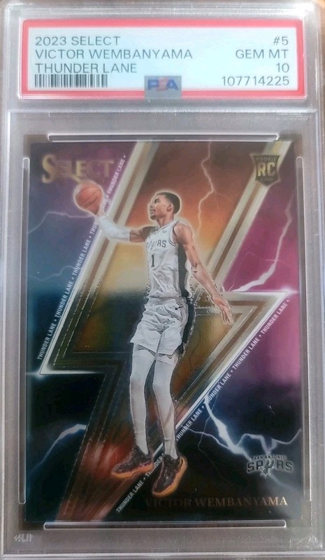 Victor Wembanyama 2023-24 Panini Select - Thunder Lane #5 (RC) PSA 10 SPURS
