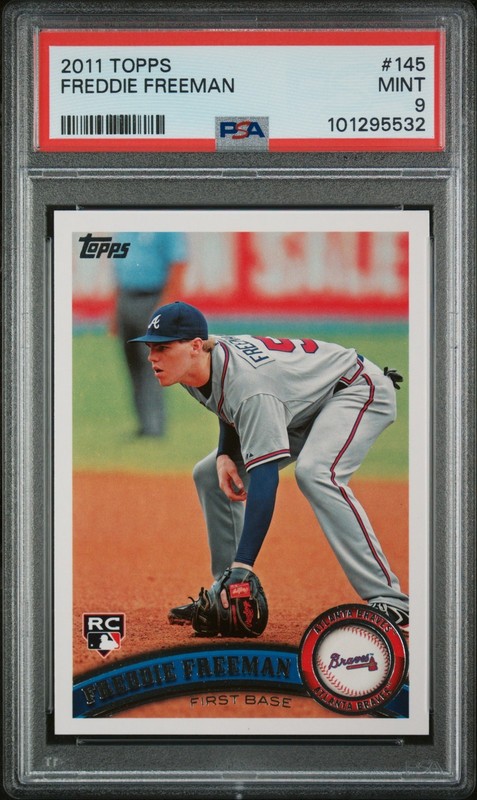 2011 Topps - #145 FREDDIE FREEMAN - Rookie - PSA 9 view 1