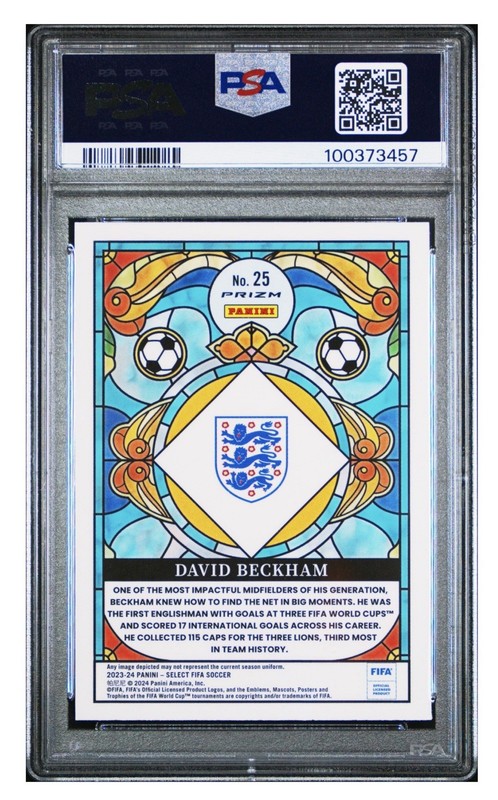 2023-24 Panini Select FIFA - Stained Glass David Beckham #25 view 2