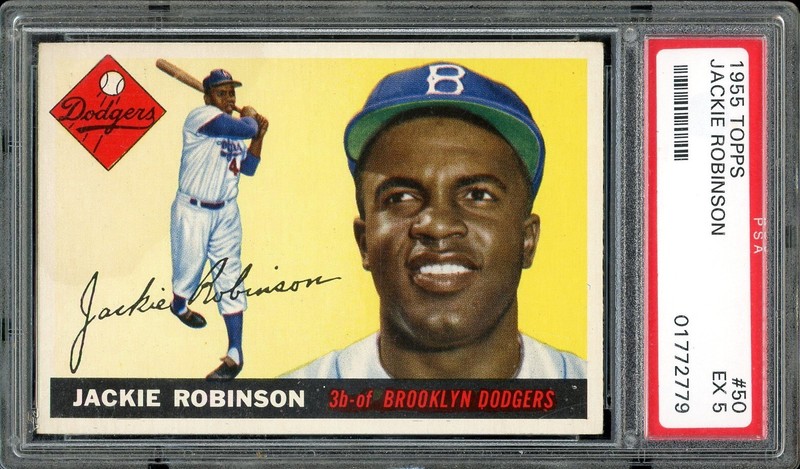 1955 Topps #50 Jackie Robinson HOF Brooklyn Dodgers PSA 5 EX CENTER