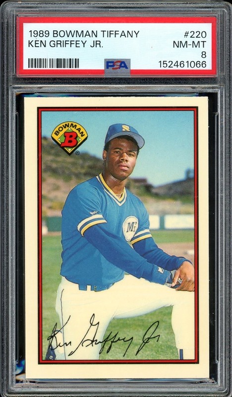 1989 Bowman Tiffany #220 Ken Griffey Jr. Rookie HOF Seattle Mariners PSA 8 NM-MT