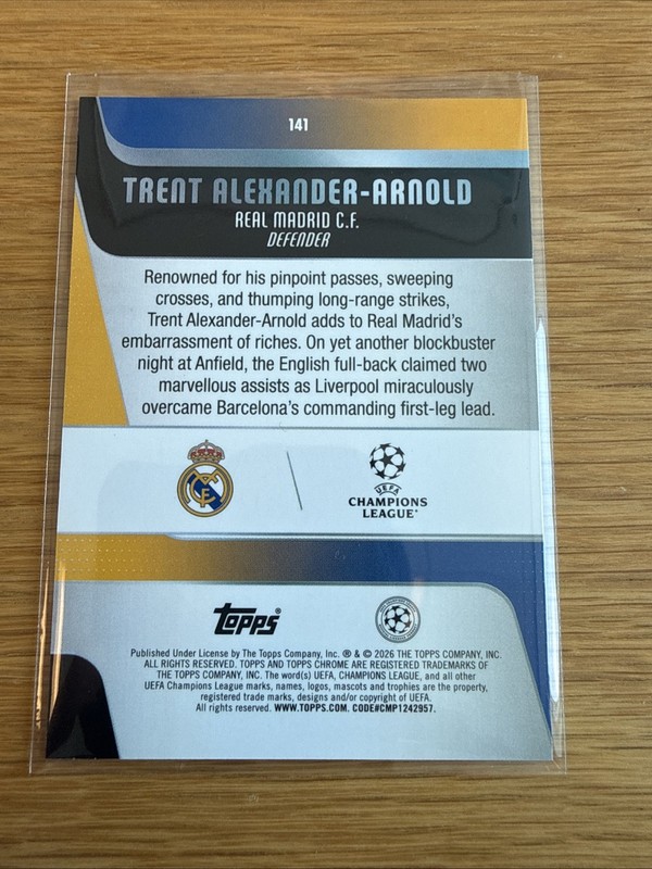 2025-26 Topps Chrome UEFA CC #64 Jude Bellingham X-Fractor view 2