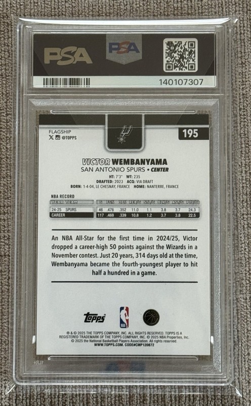 💎PSA 10 🔥LOW POP🔥2025 TOPPS #195 VICTOR WEMBANYAMA view 2