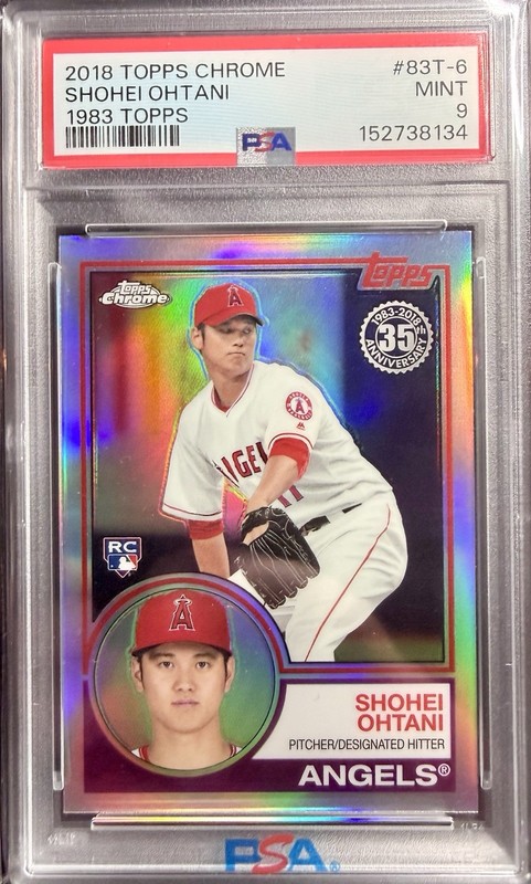 2018 Topps Chrome Rookie Shohei Ohtani 1983 Topps PSA 9 MINT  ⚾️🔥⚾️🔥
