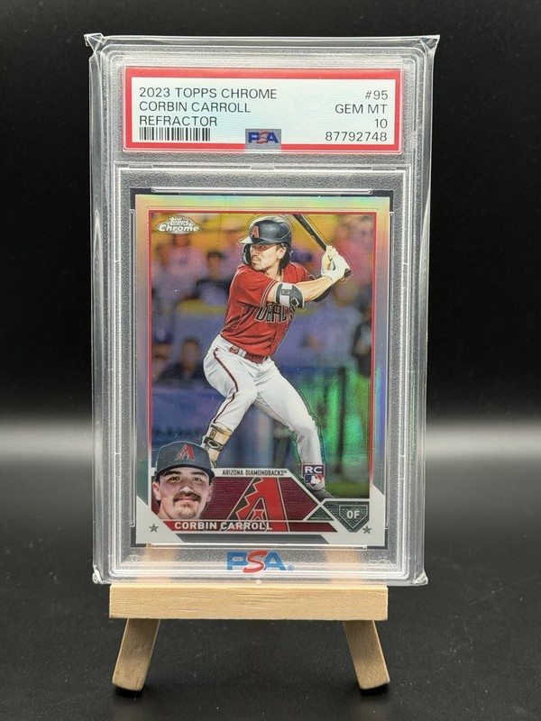2023 TOPPS CHROME REFRACTOR #95 CORBIN CARROLL ROOKIE RC PSA 10