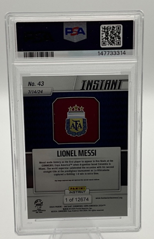2024 Panini Instant Conmebol Copa America - Lionel Messi #43 PSA 9 view 2