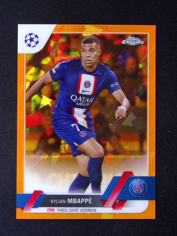 2022-23 Topps Chrome UEFA Sapphire Kylian Mbappe #100 Orange /50