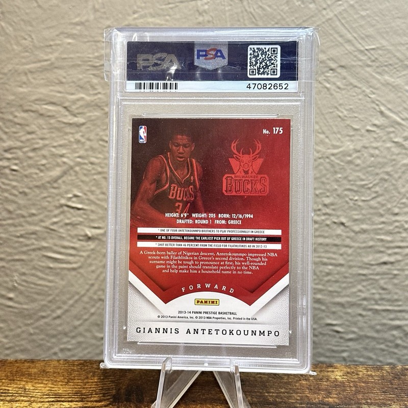 2013-14 Panini Prestige - Giannis Antetokounmpo #175 (RC) PSA 8 view 2