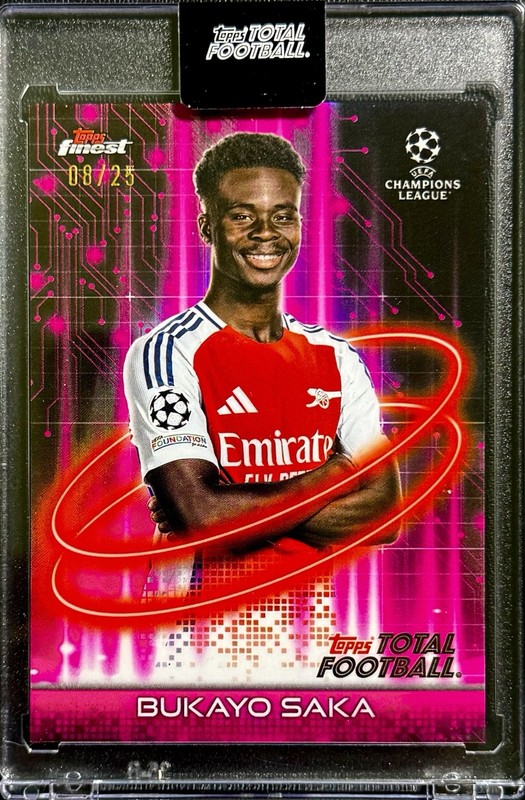 2024-25 Topps Finest BUKAYO SAKA Total Football Pink /25 #FF-4, PL CHAMPS!