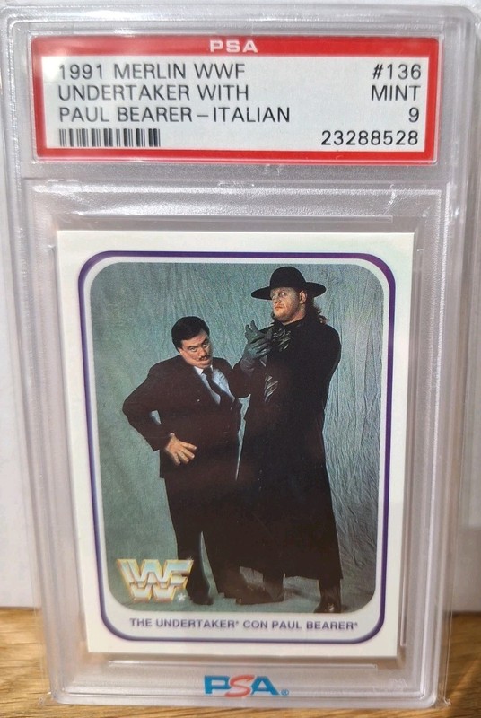 1991 Italian Merlin WWF #136 - Undertaker  Rookie Card  (RC) - PSA 9 MINT