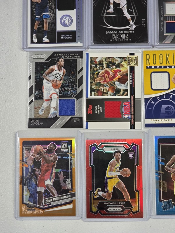 Huge NBA Basketball card lot X 25 Numbered / Auto / Inserts / GU Jersey Patch RC view 2