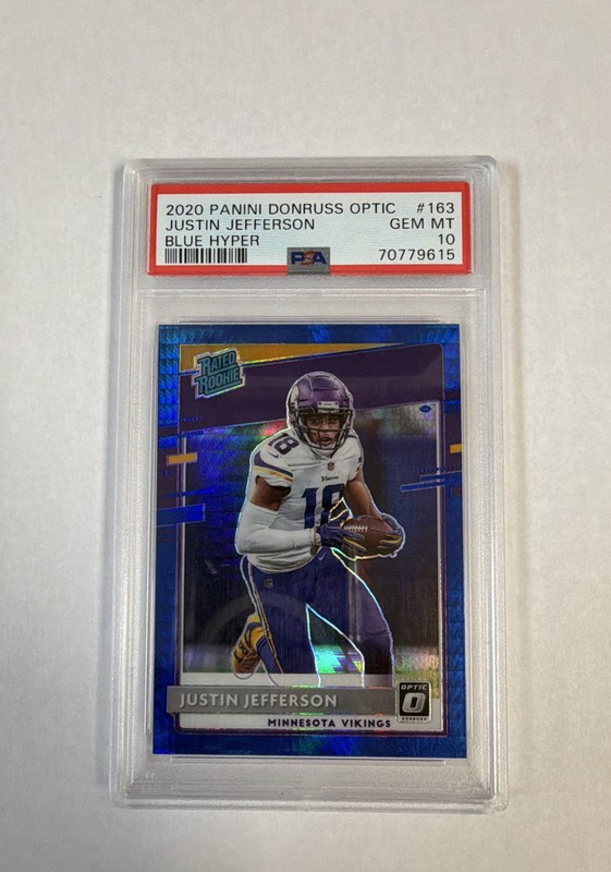 2020 Panini Donruss Optic - Rated Rookies Justin Jefferson #163 Blue Hyper Prizm