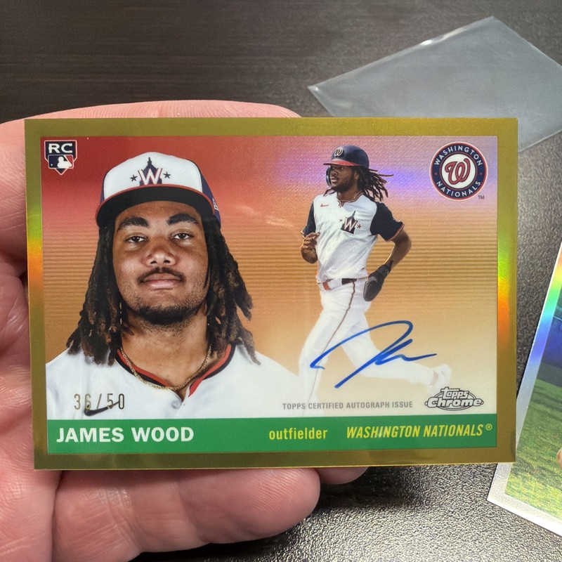 2025 Topps Chrome Platinum JAMES WOOD Gold Refractor RC Auto #'d /50