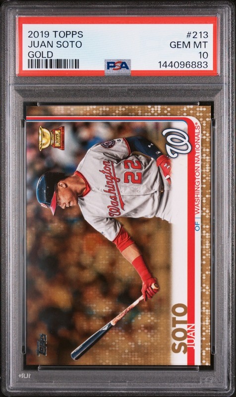 2019 Topps #213 Juan Soto Batting Gold Rookie Cup /2019 PSA 10 GEM MINT