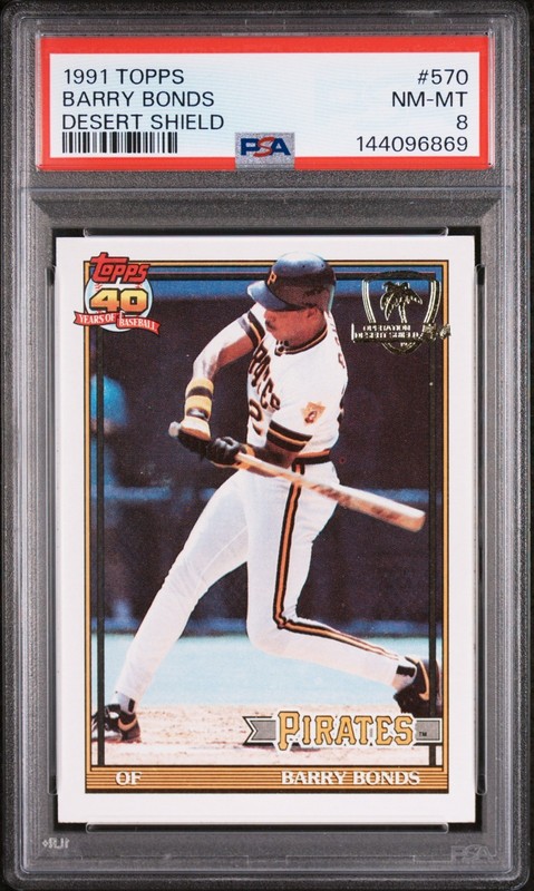 1991 Topps Desert Shield Barry Bonds #570 PSA 8 NM-MINT