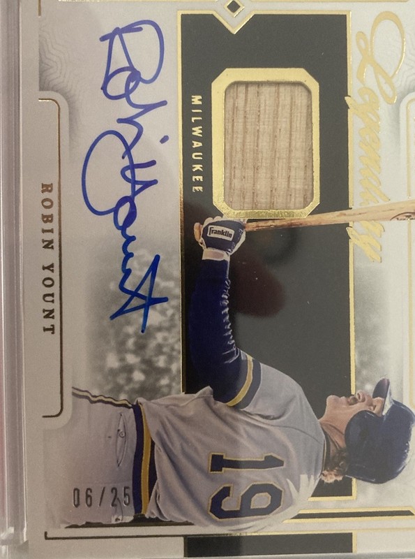 2024 National Treasures Robin Yount GAME-USED BAT On Card AUTO /25 Brewers  view 2