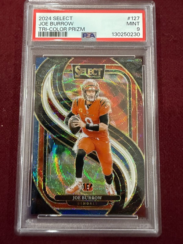 Joe Burrow 2024 Select Tri-Color Prizm 167/249 PSA 9 Mint Bengals