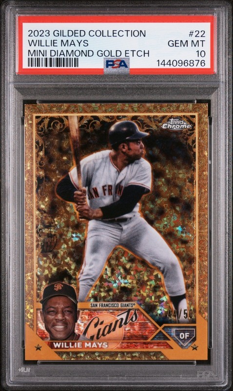 Willie Mays 2022 Topps Gilded Collection Mini Diamond Gold Etch PSA 10 GEM MINT