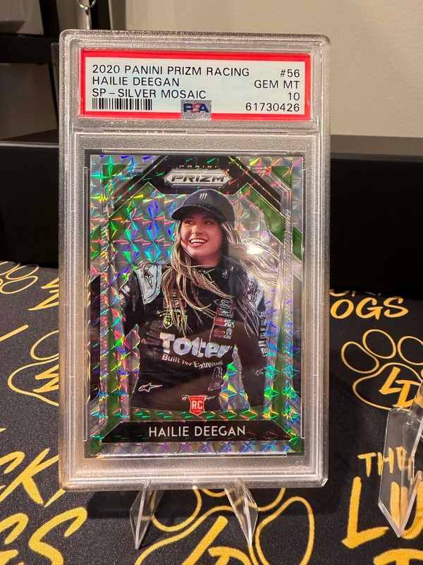 2020 Panini Prizm Hailie Deegan #56 SP - Silver Mosaic Prizm PSA 10
