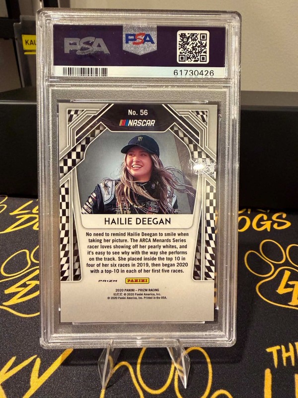 2020 Panini Prizm Hailie Deegan #56 SP - Silver Mosaic Prizm PSA 10 view 2
