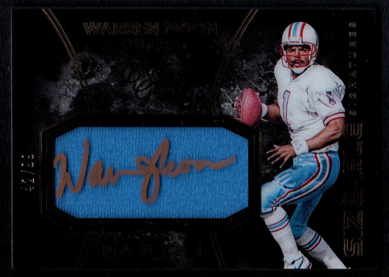 Warren Moon 2016 Black Gold Sizeable Signatures AUTOGRAPH GAME USED Auto 42 /99