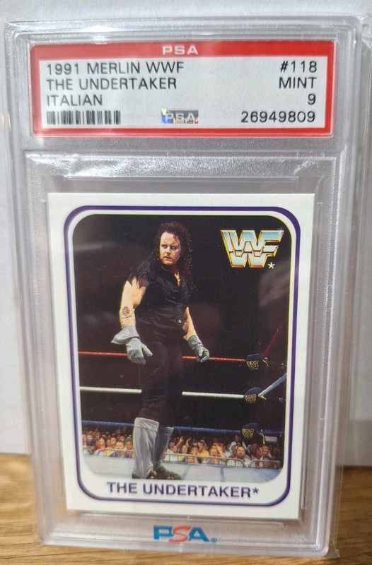 1991 Italian Merlin WWF #118 - Undertaker  Rookie Card  (RC) - PSA 9 MINT