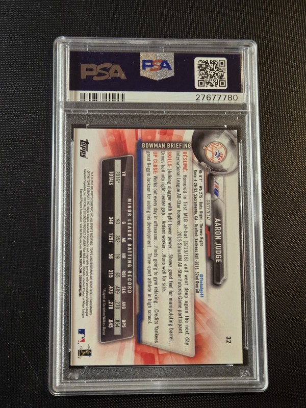 2017 BOWMAN AARON JUDGE  #32 PSA 10 view 2