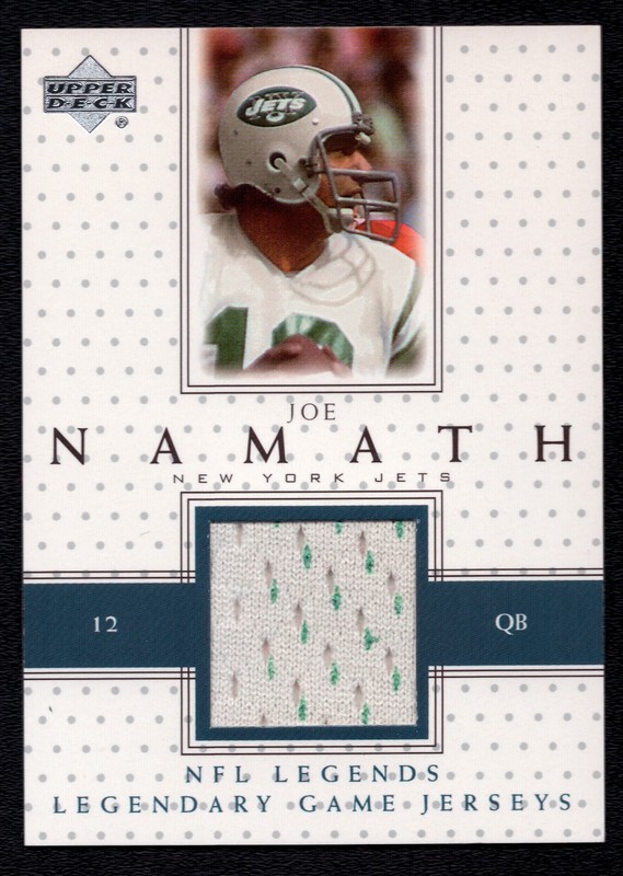 Joe Namath 2000 Legends Legendary Game Jerseys GAME USED Relic LJ-JN Jets HOF QB
