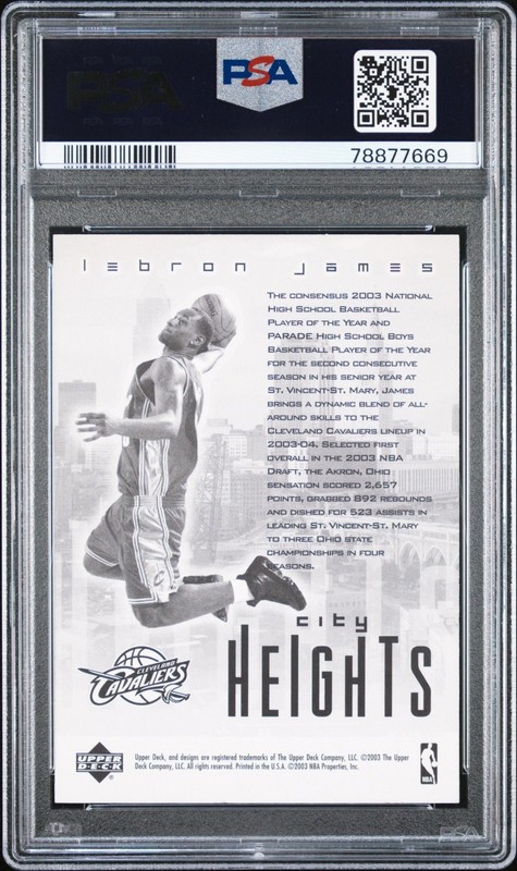 🔥2003-04 UPPER DECK-CITY HEIHTS - LeBRON JAMES - REDEMPTION SPECIAL-RC PSA 9🔥 view 2