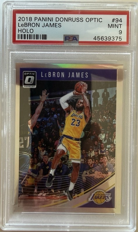 2018-19 Panini Donruss LeBron James #94 Holo PSA 9 LA Lakers Mint