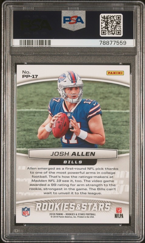 🔥2018 PANINI ROOKIE & STARS-JOSH ALLEN - PRECISION PASSERS #PP 17 (RC) PSA 10🔥 view 2
