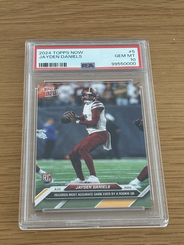 2024 Topps Now Jayden Daniels #5 RC ROOKIE QB PSA 10 GEM MT view 2
